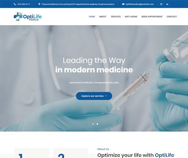 Optilife Healthcare Website